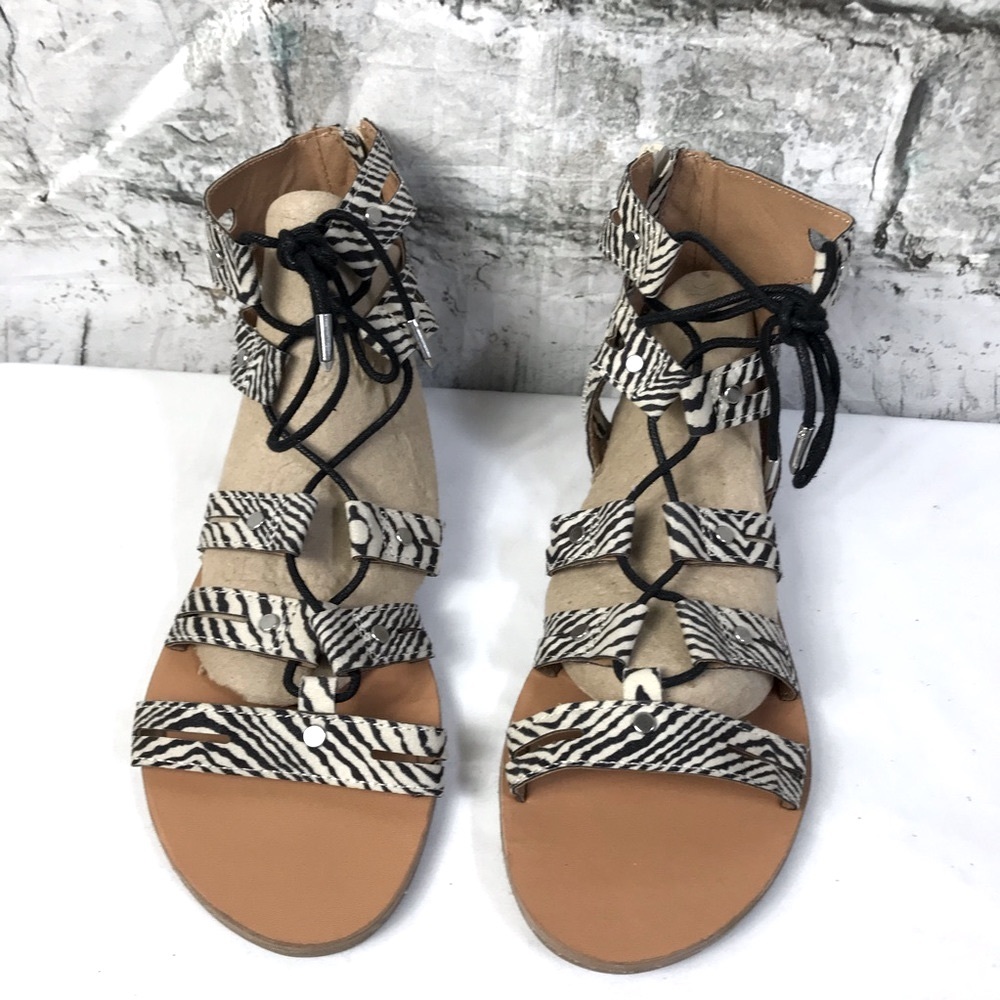 Dolce Vita Zebra Stripe Gladiator Sandals Sz 6.5